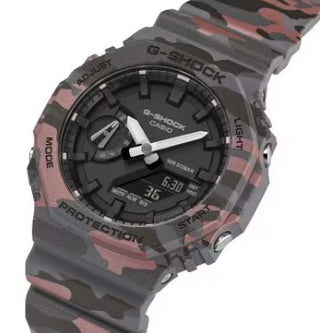 Casio G-Shock Analog Digital Watch, 2100 Series, GA2100CM-8A, Pink & Grey Camo