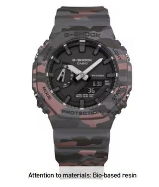 Casio G-Shock Analog Digital Watch, 2100 Series, GA2100CM-8A, Pink & Grey Camo