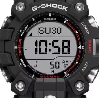 Casio G-Shock Digital Watch, Master of G-Land, Mudman, GW9500-1, Black & Red