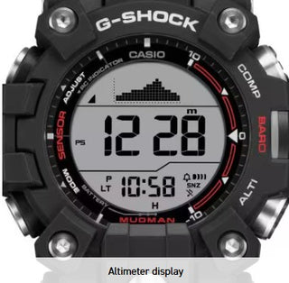 Casio G-Shock Digital Watch, Master of G-Land, Mudman, GW9500-1, Black & Red