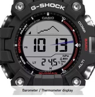 Casio G-Shock Digital Watch, Master of G-Land, Mudman, GW9500-1, Black & Red
