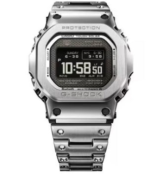 Casio G-Shock Digital Watch, Full Metal, 5000 Series, GMWBZ5000D-1, Silver