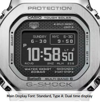 Casio G-Shock Digital Watch, Full Metal, 5000 Series, GMWBZ5000D-1, Silver
