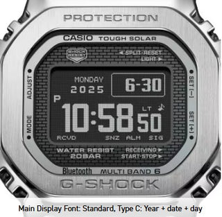 Casio G-Shock Digital Watch, Full Metal, 5000 Series, GMWBZ5000D-1, Silver