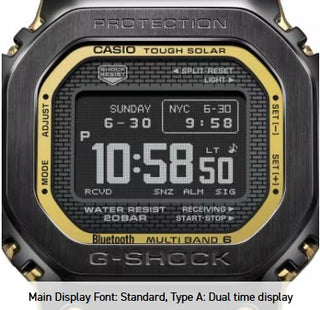 Casio G-Shock Digital Watch, Full Metal, 5000 Series, GMWBZ5000BD1, Black & Gold