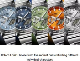 Casio G-Shock Analog Watch, G-STEEL, 2100 Series, GM2110D-2A, Sky Blue & Stainless Steel