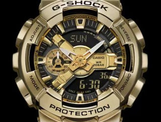 Casio G-Shock Analog Digital Watch, G-STEEL, GM-110 Series, GM110G-1A9, Black & Gold