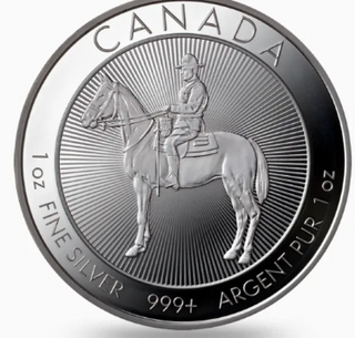 Royal Canadian Mounted Police Silver 1oz Rounds, Argentia .999+ Fine Silver