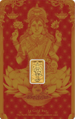 1 gram Celebrate Diwali Lakshmi Gold Bar | Perth Mint