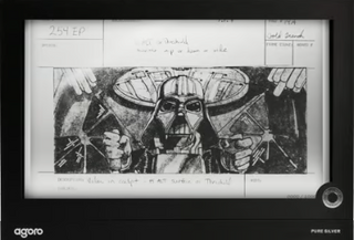 1 oz Star Wars Storyboard Sketch Series: Darth Vader Trench Run Silver Foil | Agoro by New Zealand Mint
