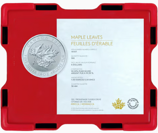 Empty Red Monster Box for 3/4 oz to 1.5 oz RCM Silver Coins | Royal Canadian Mint