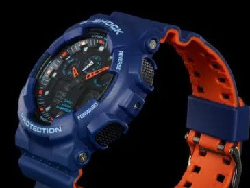 Casio G-Shock Analog Digital Watch - GA100L-2A - Blue & Orange