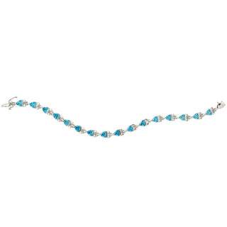 Silver Lab Blue Topaz Gemstone Bracelet