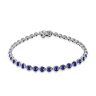 Silver Lab Grown Round Cut Diamond Tennis Bracelet