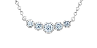 Sterling Silver Bezel Set Lab Grown Diamond Necklace 18"