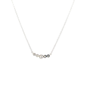 Sterling Silver Bezel Set Lab Grown Diamond Necklace 18"