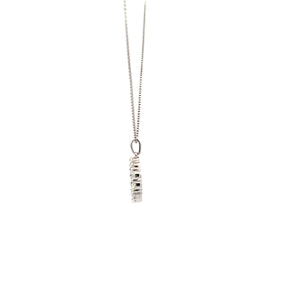 Sterling Silver Circle Lab Grown Diamond Necklace 18"