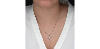 Sterling Silver Diamond Cross Necklace
