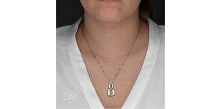 Sterling Silver Diamond Double O Necklace