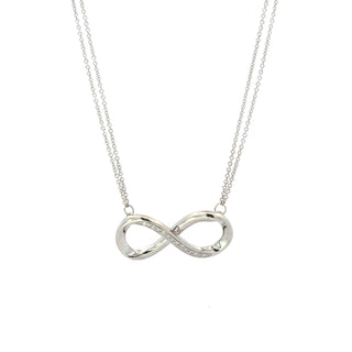 Sterling Silver Diamond Infinity Necklace