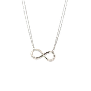 Sterling Silver Diamond Infinity Necklace
