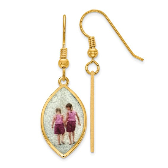 Pendientes de joyería con imagen de elipse bañados en oro y plata de ley - HECHOS A PEDIDO 