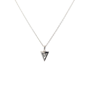 Sterling Silver Inverted Triangle Lab Grown Diamond Necklace 18"