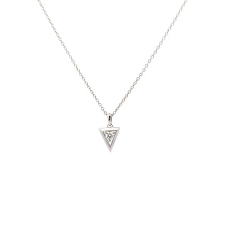 Sterling Silver Inverted Triangle Lab Grown Diamond Necklace 18"