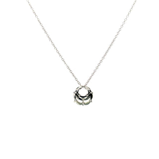 Sterling Silver Lab Grown Diamond Circular Necklace 18"