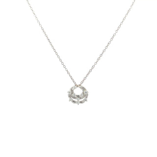 Sterling Silver Lab Grown Diamond Circular Necklace 18"