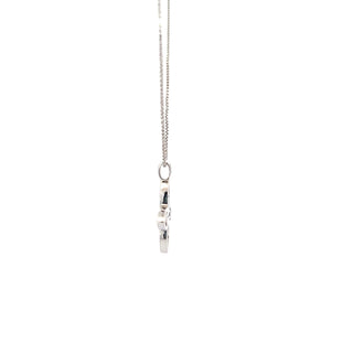 Sterling Silver Lab Grown Diamond Marquise Flower Necklace 18"