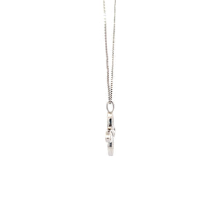 Sterling Silver Lab Grown Diamond Marquise Flower Necklace 18"