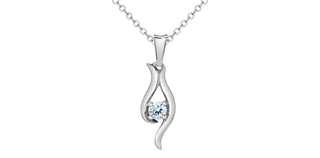 Sterling Silver Lab Grown Diamond Necklace 18"