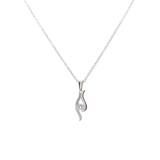 Sterling Silver Lab Grown Diamond Necklace 18"