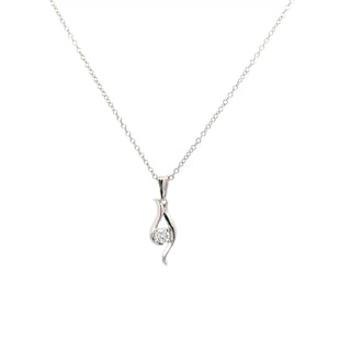 Sterling Silver Lab Grown Diamond Necklace 18"