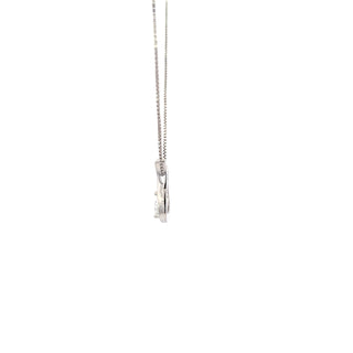 Sterling Silver Lab Grown Diamond Pear Drop  Necklace 18"