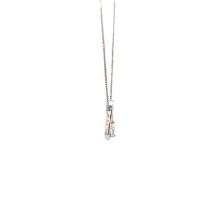 Sterling Silver Lab Grown Diamond Pear Drop  Necklace 18"