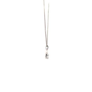 Sterling Silver Lab Grown Diamond Solitaire Twisted Necklace 18"