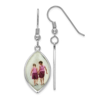 Sterling Silver/Rhodium-plated Elipse Picture Jewelry Earrings - MADE TO ORDER