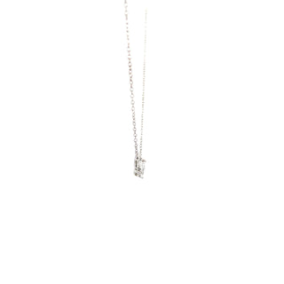 Sterling Silver Toi et Moi Lab Grown Diamond Necklace 18"