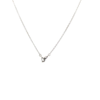 Sterling Silver Toi et Moi Lab Grown Diamond Necklace 18"