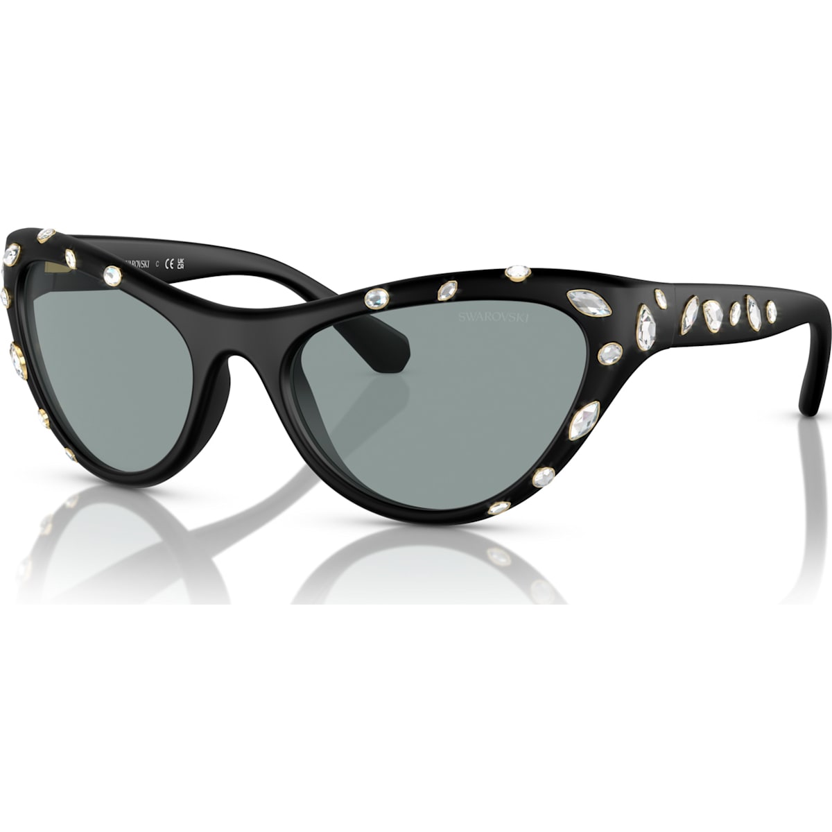 Swarovski Dextera O: gafas de sol estilo ojo de gato negro 5679529 