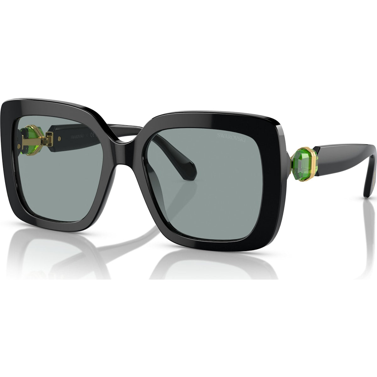 Swarovski Lucent: gafas de sol extragrandes con forma cuadrada en negro 5679521 