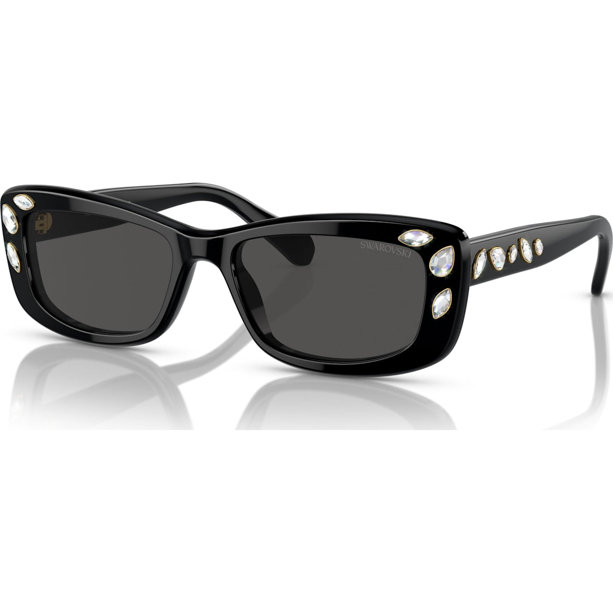 Swarovski Dextera O: Rectangular Sunglasses Black 5679545