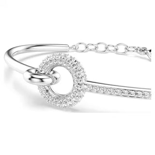 SwarovskiDextera bangle, Round cut, White, Rhodium plated 5743569