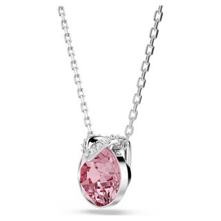 Swarovski - Bella V pendant, Round cut, Pink, Rhodium plated 5734230