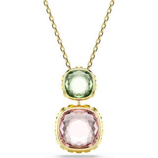 Swarovski - Chroma pendant, Cushion cut, Multicolored, Gold-tone plated 5692496