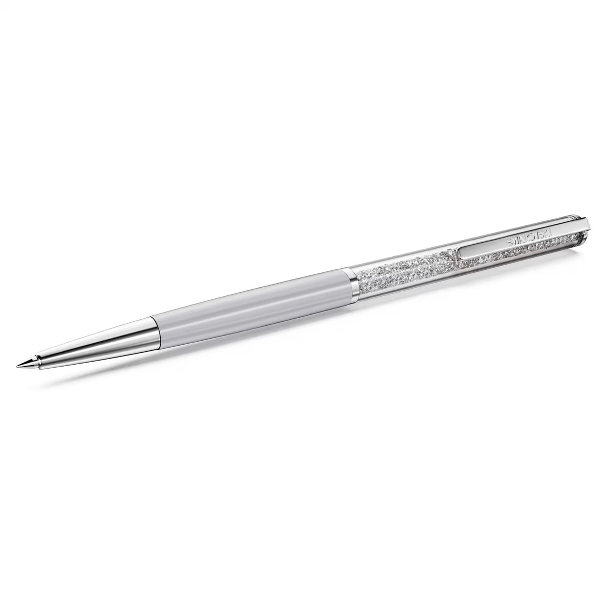 Swarovski - Crystalline Silk ballpoint pen, Gray, Gray lacquered, Chrome Plated 5709613
