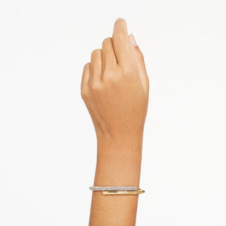 Swarovski - Dextera bangle, Magnetic closure, White, Gold-tone plated - 5669498