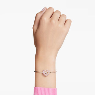 Swarovski - Brazalete Hyperbola, Corazón, Azul, Baño de rodio - 5680393 